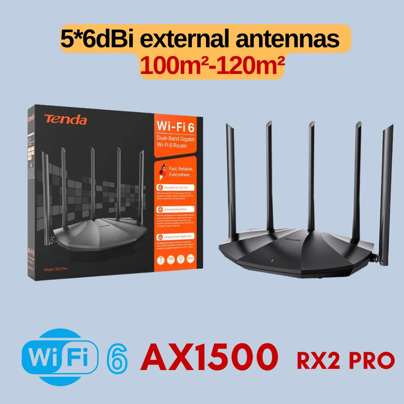 Tenda AX1500/AX3000 Wifi 6 Mesh WIFI Gigabit Router 2.4G 5GHz Dual-Band RX12 PRO WIFI6 Wireless Signal Amplifier WiFi Repeater