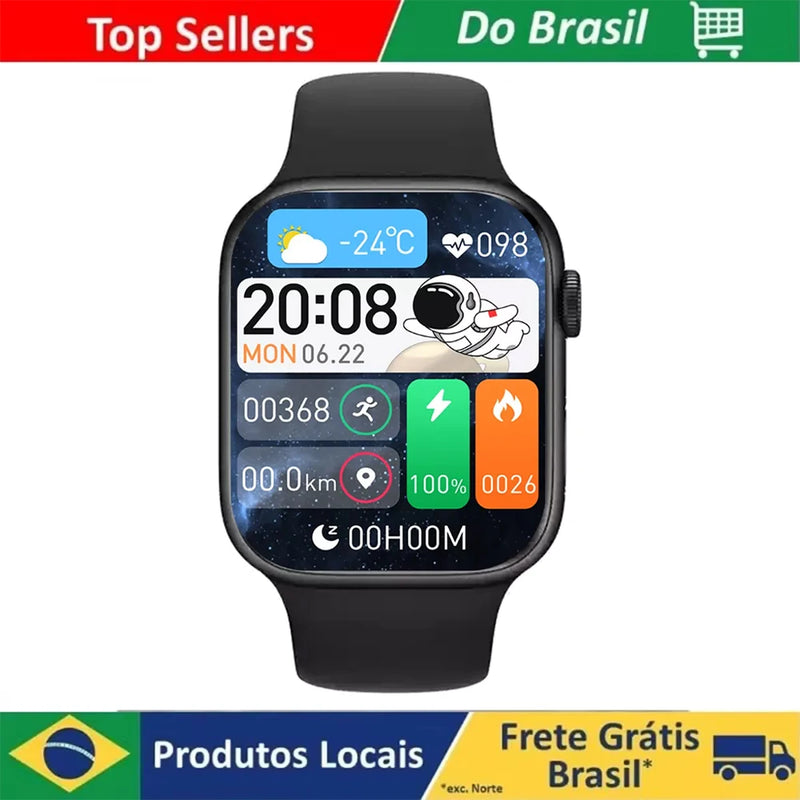 Relógio inteligente série 9 AMOLED smartwatch masculino 2024 NFC GPS rastreador tela 320*385 relógio HD 9